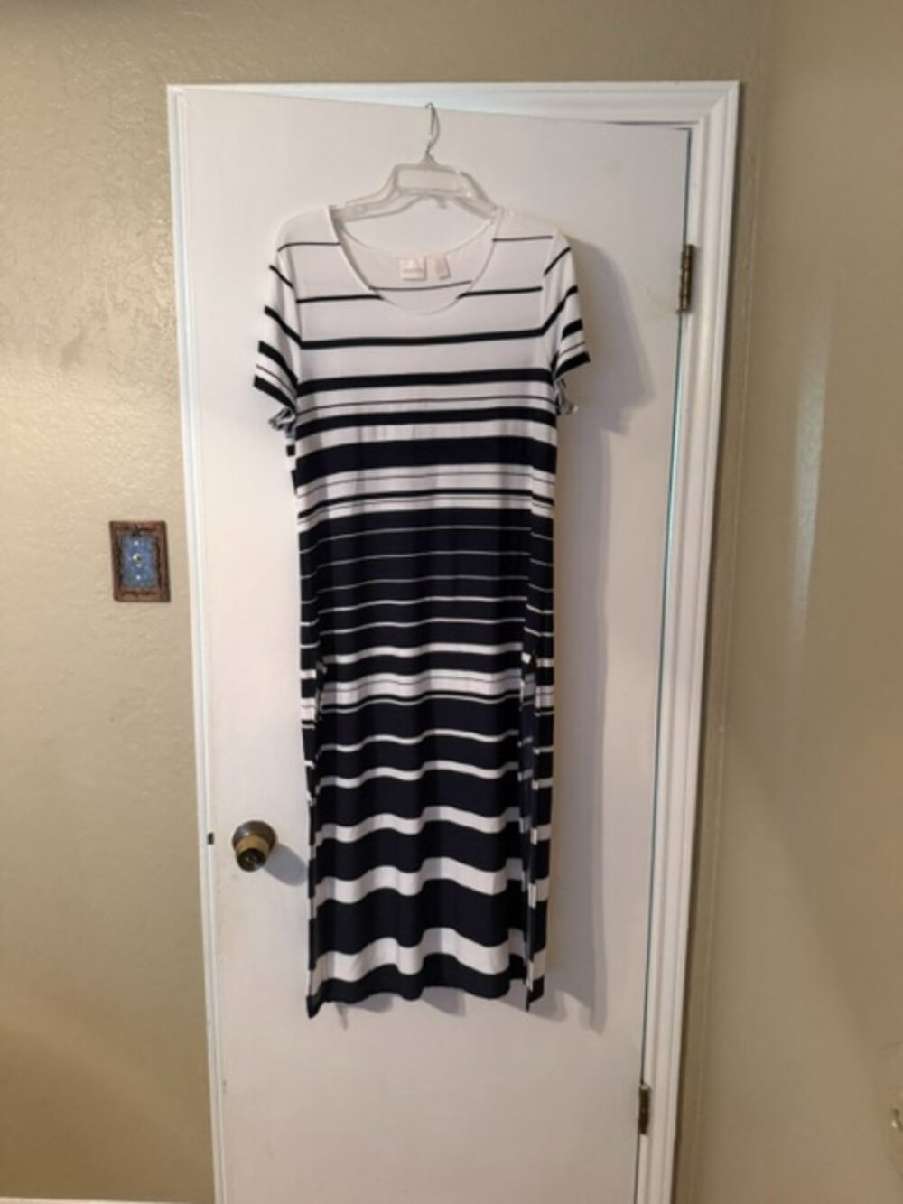 Chico summer lightweight dress sz 2 .Blk white, maxie